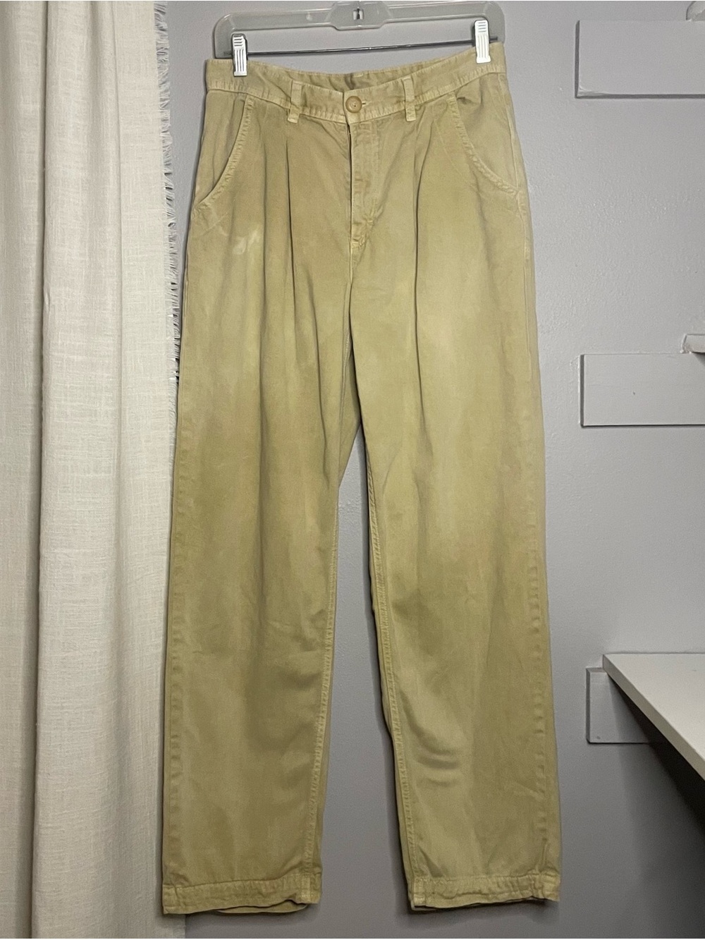Free People - Utility Boyfriend Pant Tapered Cotton Canvas Button sz 4